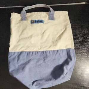 Martha‎ Stewart Living Tote Bag Canvas TwoTone Dual Handle Utility Vintage blue
